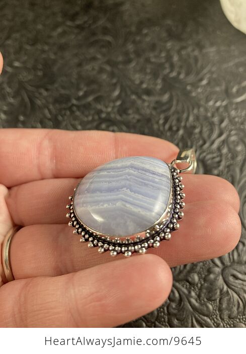 Blue Lace Agate Stone Crystal Jewelry Pendant - #GAAA28kRPYY-4