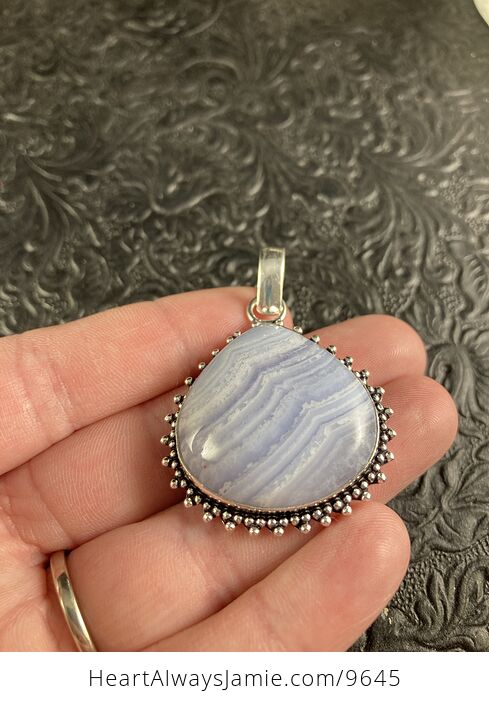Blue Lace Agate Stone Crystal Jewelry Pendant - #GAAA28kRPYY-3