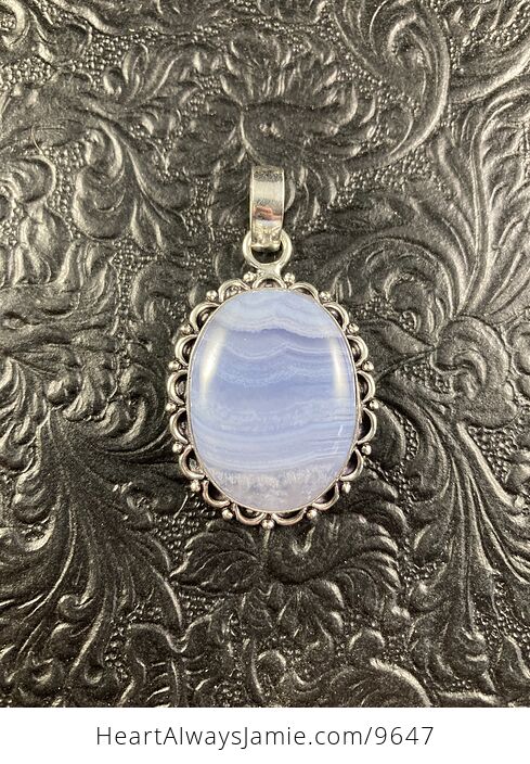 Blue Lace Agate Stone Crystal Jewelry Pendant - #TIXKpBxUOts-5