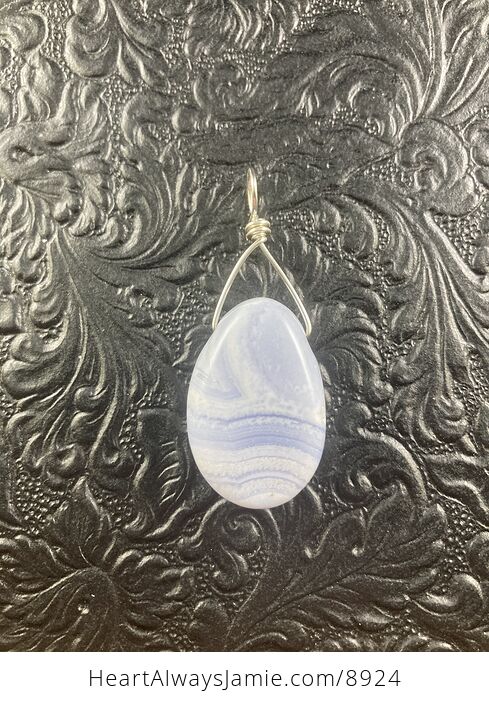 Blue Lace Agate Stone Crystal Jewelry Pendant - #Ws6TNlXoltU-3