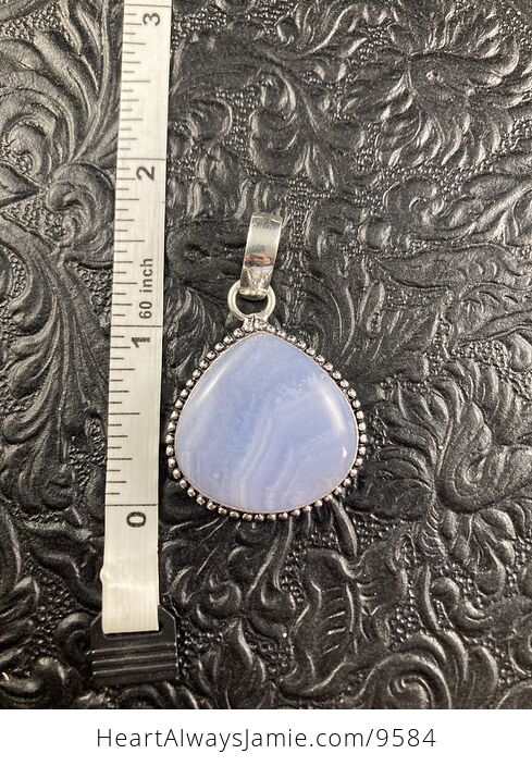Blue Lace Agate Stone Crystal Jewelry Pendant - #XWfMRzq4uFc-4