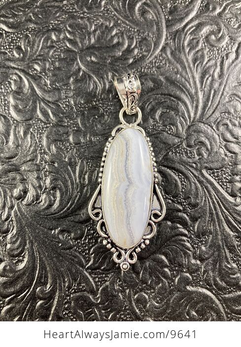 Blue Lace Agate Stone Crystal Jewelry Pendant - #c3nF4GLePTc-5