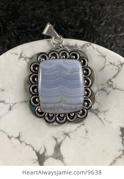 Blue Lace Agate Stone Crystal Jewelry Pendant - #u2GyoSy4wUw-1