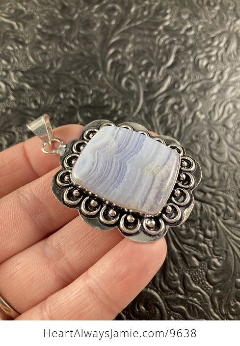 Blue Lace Agate Stone Crystal Jewelry Pendant - #u2GyoSy4wUw-4