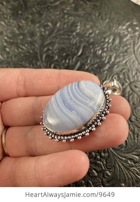 Blue Lace Agate Stone Crystal Jewelry Pendant - #wk6WkAcAd1Q-4