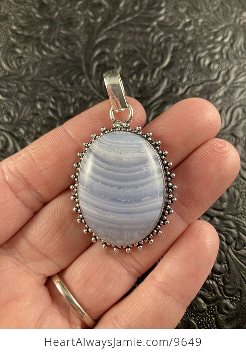 Blue Lace Agate Stone Crystal Jewelry Pendant - #wk6WkAcAd1Q-2