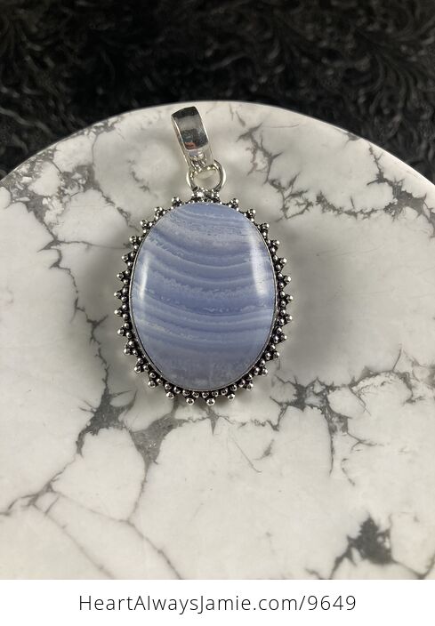 Blue Lace Agate Stone Crystal Jewelry Pendant - #wk6WkAcAd1Q-1