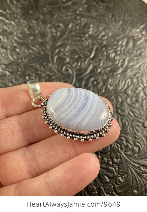Blue Lace Agate Stone Crystal Jewelry Pendant - #wk6WkAcAd1Q-5