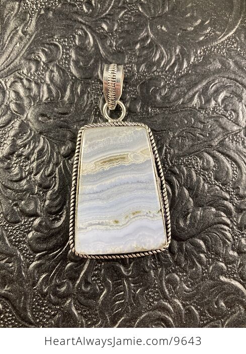 Blue Lace Agate Stone Crystal Jewelry Pendant - #zbcIpjoDUWU-2