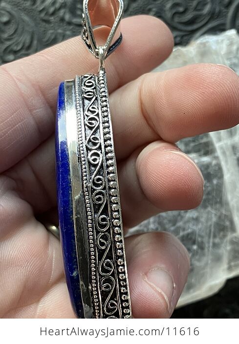 Blue Lapis Lazuli Gemstone Crystal Jewelry Pendant - #bXvMukGbesI-4