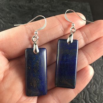 Blue Lapis Lazuli Stone Earrings #qRySaMbXohc