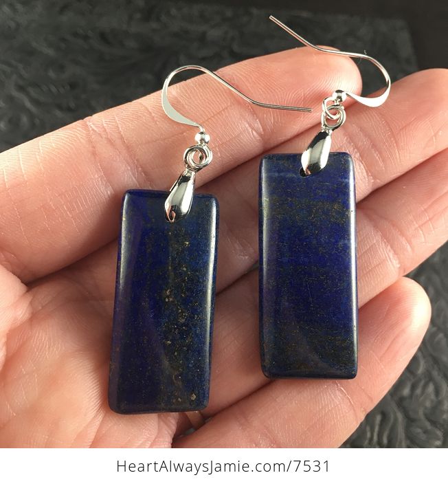 Blue Lapis Lazuli Stone Earrings - #qRySaMbXohc-2