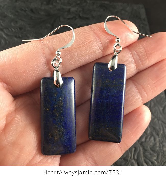Blue Lapis Lazuli Stone Earrings - #qRySaMbXohc-1