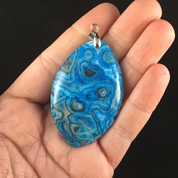 Blue Mexican Crazy Lace Agate Stone Jewelry Pendant #NfsTcz04w6g
