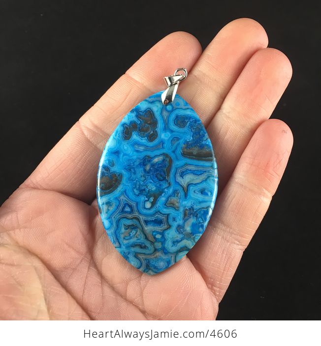 Blue Mexican Crazy Lace Agate Stone Jewelry Pendant - #NfsTcz04w6g-5