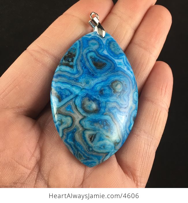 Blue Mexican Crazy Lace Agate Stone Jewelry Pendant - #NfsTcz04w6g-2