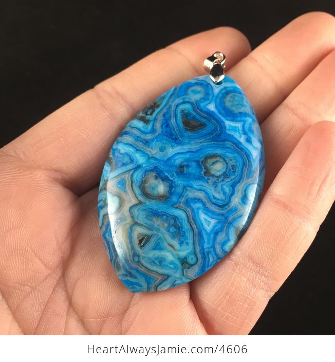 Blue Mexican Crazy Lace Agate Stone Jewelry Pendant - #NfsTcz04w6g-3