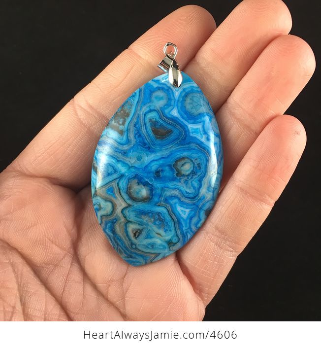Blue Mexican Crazy Lace Agate Stone Jewelry Pendant - #NfsTcz04w6g-1
