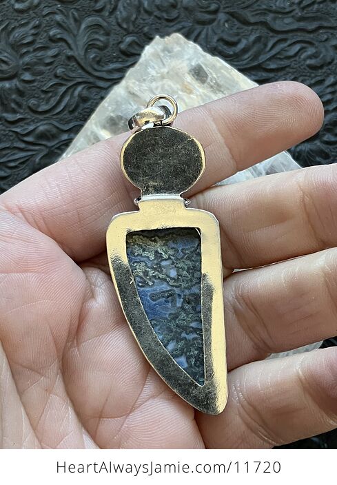 Blue Opal and Pink Rainbow Moonstone Crystal Stone Jewelry Pendant - #sn3rf0tYU8s-5