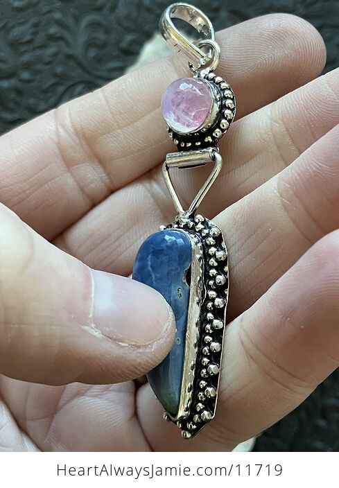 Blue Opal and Pink Rainbow Moonstone Crystal Stone Jewelry Pendant Chip Discount - #JzTATR2jjH4-1