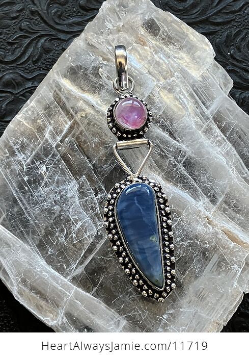 Blue Opal and Pink Rainbow Moonstone Crystal Stone Jewelry Pendant Chip Discount - #JzTATR2jjH4-5
