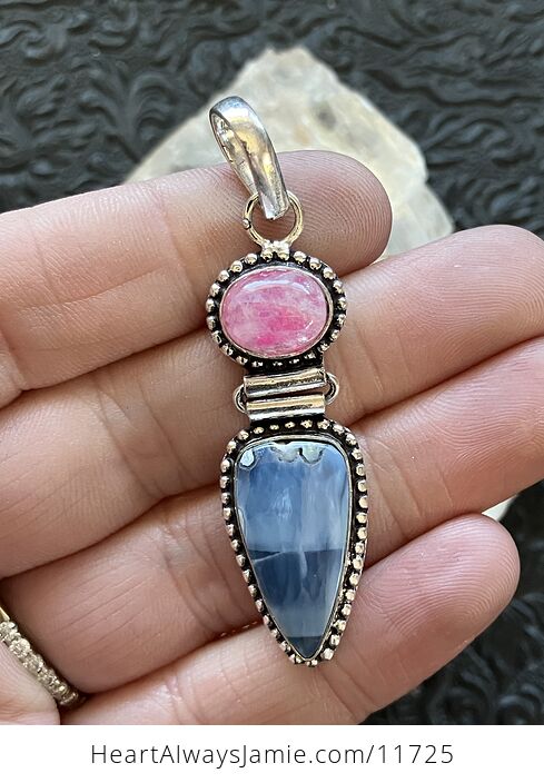 Blue Opal and Pink Rainbow Moonstone Crystal Stone Jewelry Pendant Chip Discount - #UrbgcX71juo-2