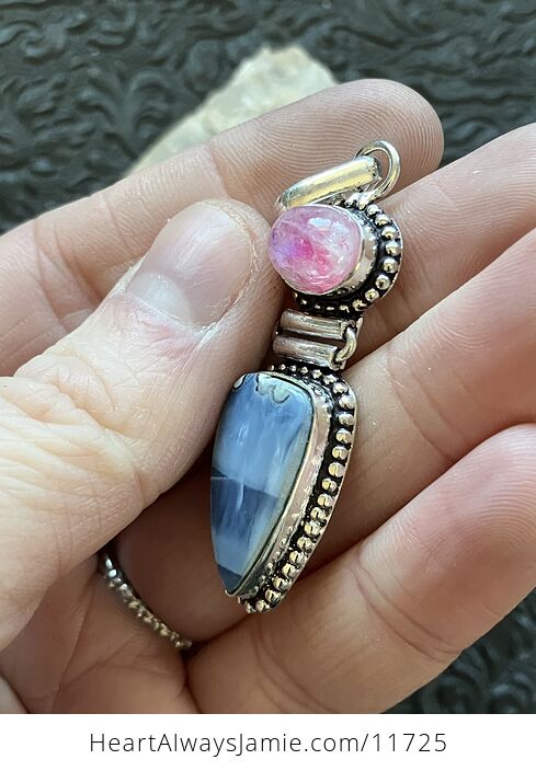 Blue Opal and Pink Rainbow Moonstone Crystal Stone Jewelry Pendant Chip Discount - #UrbgcX71juo-5