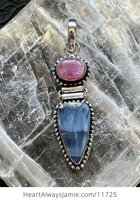 Blue Opal and Pink Rainbow Moonstone Crystal Stone Jewelry Pendant Chip Discount - #UrbgcX71juo-1