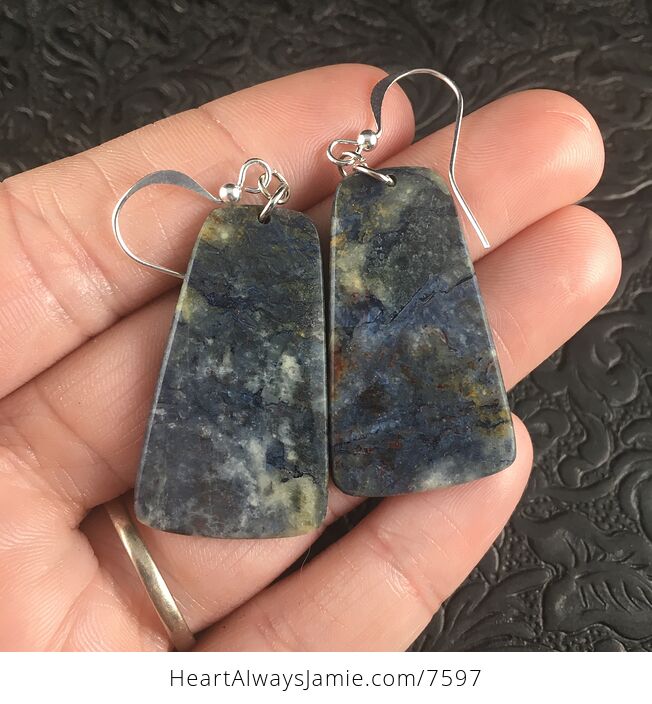 Blue Pietersite Stone Jewelry Earrings - #k6UiuZLbVnM-2