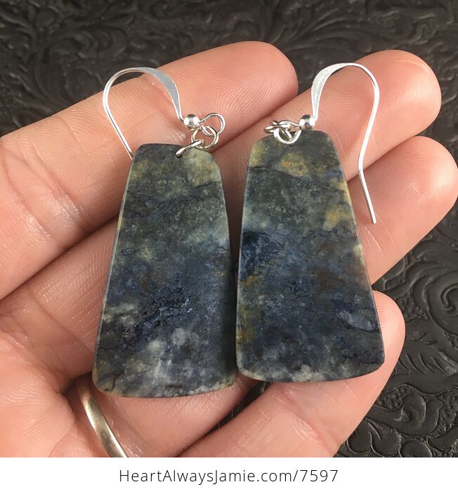 Blue Pietersite Stone Jewelry Earrings - #k6UiuZLbVnM-1