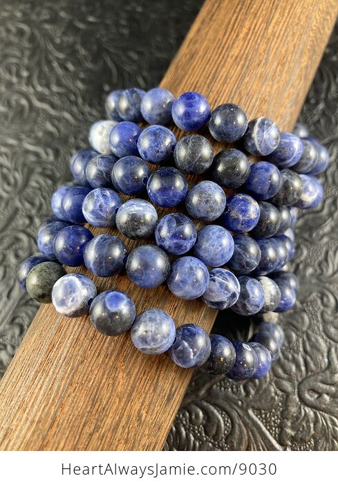 Blue Sodalite 8mm Natural Gemstone Beaded Crystal Jewelry Bracelet - #sfaSWqzLlM4-8