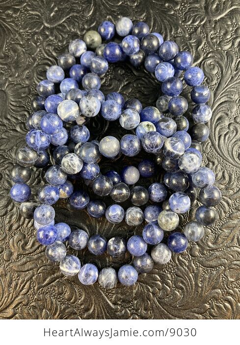 Blue Sodalite 8mm Natural Gemstone Beaded Crystal Jewelry Bracelet - #sfaSWqzLlM4-4