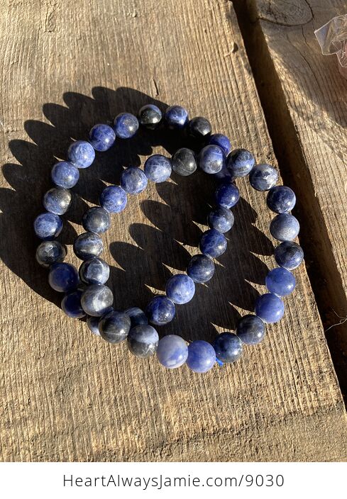 Blue Sodalite 8mm Natural Gemstone Beaded Crystal Jewelry Bracelet - #sfaSWqzLlM4-2