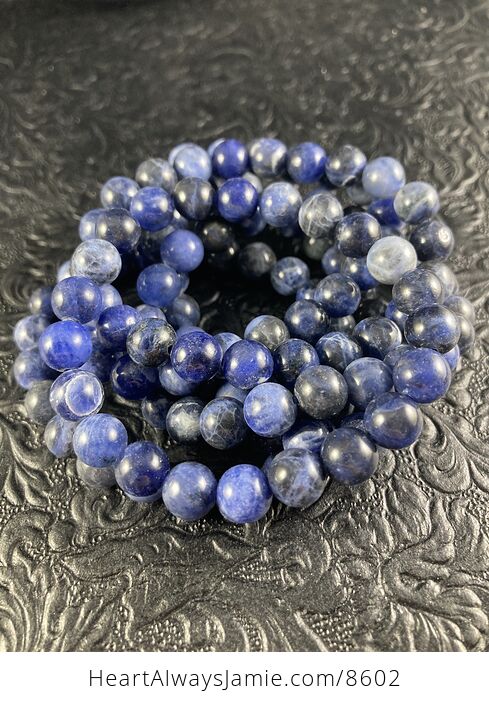 Blue Sodalite 8mm Natural Gemstone Jewelry Bracelet - #V0qW9MzSTGo-3