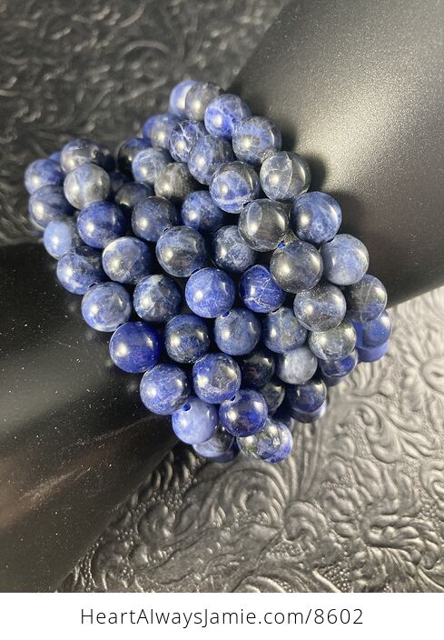 Blue Sodalite 8mm Natural Gemstone Jewelry Bracelet - #V0qW9MzSTGo-1