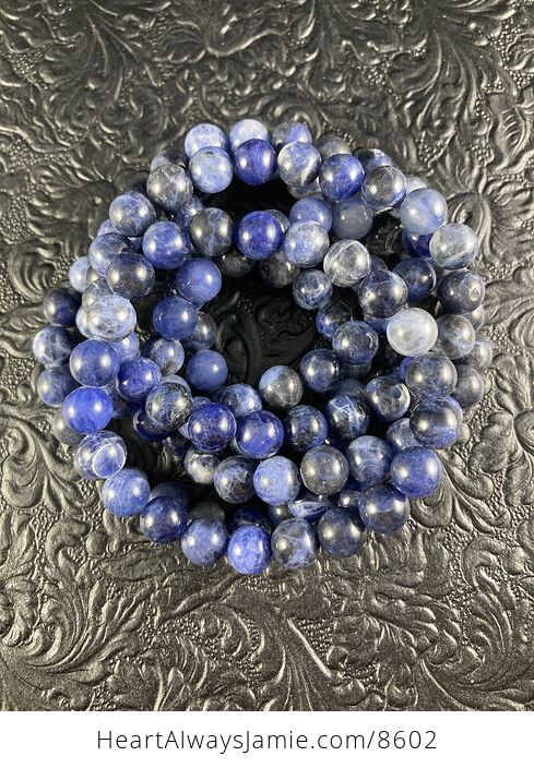Blue Sodalite 8mm Natural Gemstone Jewelry Bracelet - #V0qW9MzSTGo-2