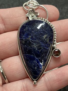 Blue Sodalite Flower Pendant Crystal Stone Jewelry #DoeTl2DjSjk