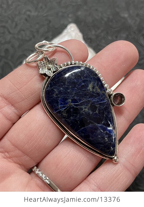 Blue Sodalite Flower Pendant Crystal Stone Jewelry - #DoeTl2DjSjk-3