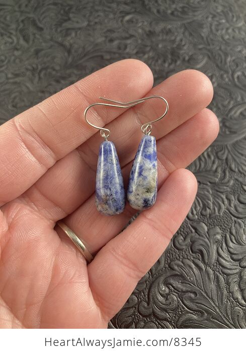 Blue Sodalite Stone Jewelry Earrings - #3ZPFbCJxQls-1