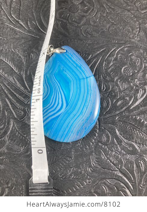 Blue Striped Agate Stone Jewelry Pendant - #lvYLC0Ejlfw-4