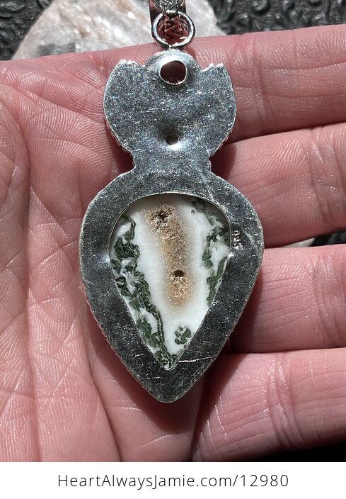 Blue Topaz and Tree Agate Witchy Mustic Lunar Pendant Crystal Stone Jewelry - #APEZ42e7NT0-6