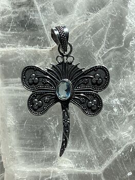 Blue Topaz Dragonfly Stone Jewelry Crystal Pendant #dzErCfTxJR4