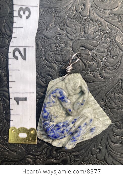 Bodybuilder Lapis Lazuli Pendant Stone Jewelry Mini Art Ornament - #3RMwSeIRJdE-7