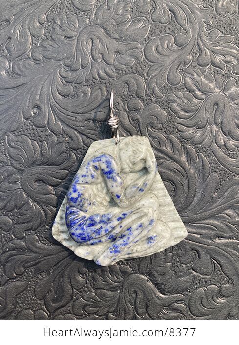 Bodybuilder Lapis Lazuli Pendant Stone Jewelry Mini Art Ornament - #3RMwSeIRJdE-6