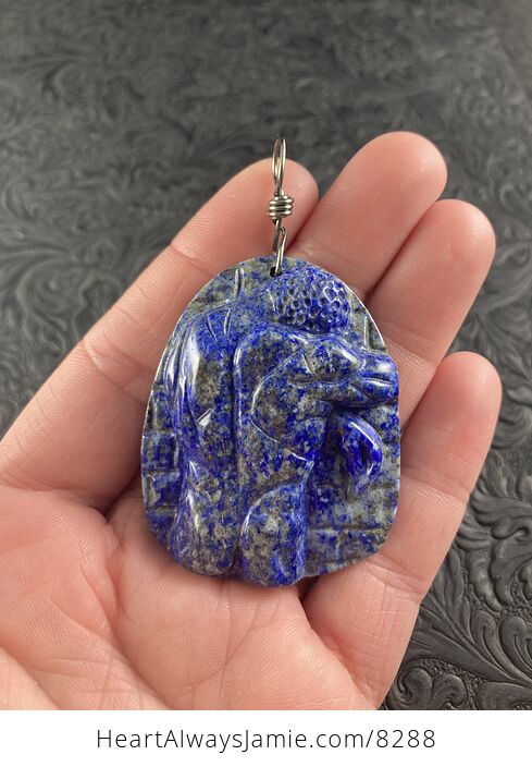 Bodybuilder Lapis Lazuli Pendant Stone Jewelry Mini Art Ornament - #mVrkgx7JpuI-1