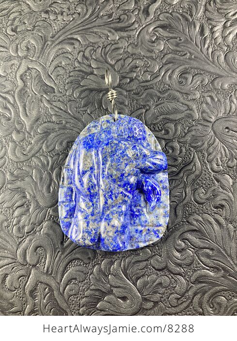 Bodybuilder Lapis Lazuli Pendant Stone Jewelry Mini Art Ornament - #mVrkgx7JpuI-5