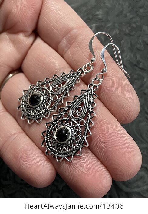 Bohemian Ornate Black Onyx Crystal Earrings - #u6rpo9DDB14-4