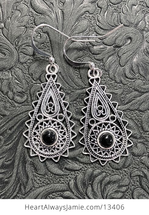 Bohemian Ornate Black Onyx Crystal Earrings - #u6rpo9DDB14-1