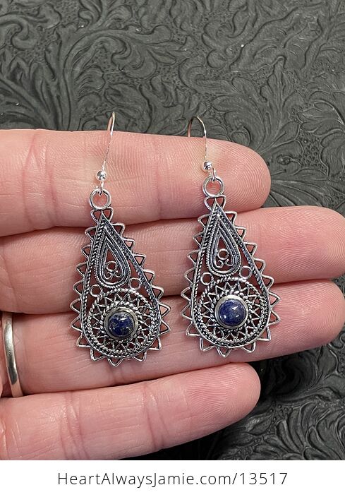 Bohemian Ornate Lapis Lazuli Crystal Earrings - #nzTq7a1x5k8-1