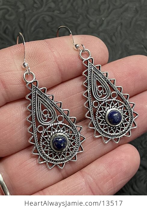 Bohemian Ornate Lapis Lazuli Crystal Earrings - #nzTq7a1x5k8-2